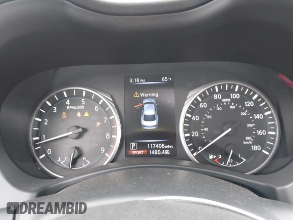 2018 Infiniti Q50 Sport with VIN JN1EV7AP4JM350322, listed as a IAAI auction lot 41704895 with 117,408 mi miles and . Bid and sale history available at carsss.com. Image 7.
