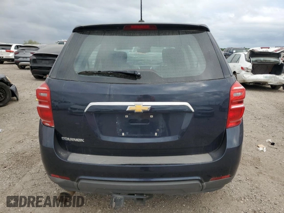 2017 Chevrolet Equinox LS with VIN 2GNALBEK2H1524453, listed as a Copart auction lot 53070015 with 0 mi miles and Salvage Title. Bid and sale history available at carsss.com. Image 6.