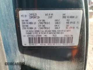 1997 Dodge 2500 with VIN 1B7KF26Z1VJ576349, listed as a Copart auction lot 53620055 with 204,033 mi miles and Salvage Title. Bid and sale history available at DreamBid. Image 12.