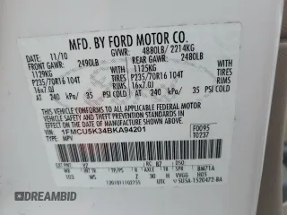 2011 Ford Escape Hybrid with VIN 1FMCU5K34BKA94201, listed as a Copart auction lot 73773474 with 116,089 mi miles and Clean title. Bid and sale history available at DreamBid. Image 13.