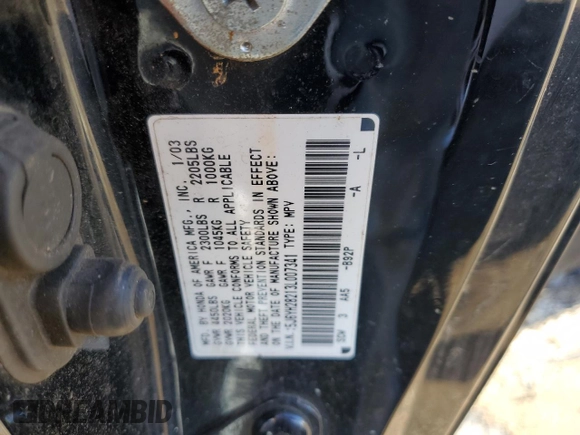 2003 Honda Element DX z VIN 5J6YH28213L007341, wystawiony jako Copart lot #80710704 z przebiegiem 56 351 mil mil oraz Czysty tytuł • Clean title. Historia ofert i sprzedaży dostępna na DreamBid. Obrazek 12.