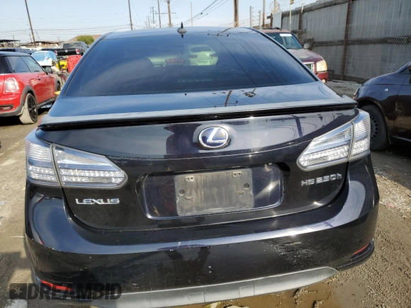 2010 Lexus HS 250h with VIN JTHBB1BA2A2027767, listed as a Copart auction lot 42797315 with 125,621 mi miles and Clean Title. Bid and sale history available at DreamBid. Image 6.