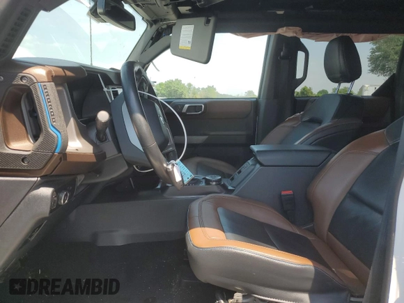 2021 Ford Bronco with VIN 1FMEE5BP2MLA94820, listed as a Copart auction lot 52015085 with 33,606 mi miles and Salvage title. Bid and sale history available at DreamBid. Image 7.