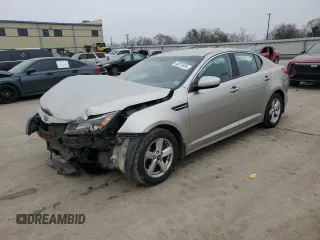 2015 Kia Optima LX z VIN KNAGM4A78F5530621, wystawiony jako Copart lot #43874535 z przebiegiem Nie podano mil oraz Szkoda całkowita • Salvage title. Historia ofert i sprzedaży dostępna na DreamBid. Obrazek 1.