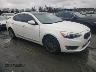 2014 Kia Cadenza Premium with VIN KNALN4D76E5148948, listed as a Copart auction lot 84216514 with 164,612 mi miles and Salvage Title. Bid and sale history available at carsss.com. Image 4.