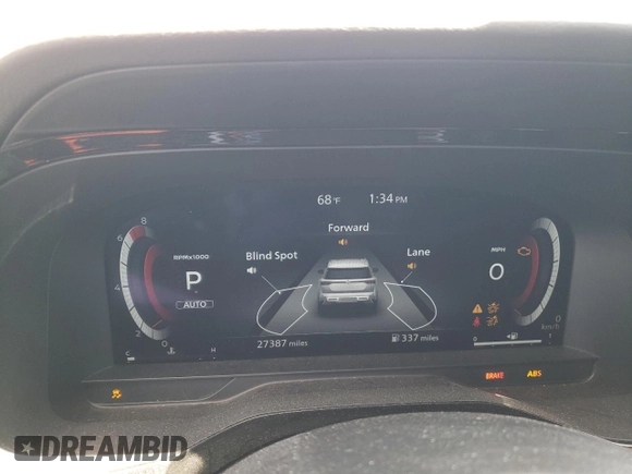 2024 Nissan Pathfinder Platinum with VIN 5N1DR3DK3RC228313, listed as a Copart auction lot 58265575 with 27,387 mi miles and Salvage title. Bid and sale history available at DreamBid. Image 9.