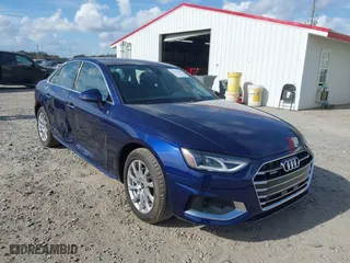 2021 Audi A4 Sedan Premium with VIN WAUABAF43MA072595, listed as a IAAI auction lot 40767240 with 9,495 mi miles. Bid and sale history available at carsss.com. Image 1.