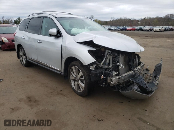 2014 Nissan Pathfinder Platinum with VIN 5N1AR2MM9EC707683, listed as a Copart auction lot 53801935 with 107,011 mi miles and Salvage Title. Bid and sale history available at carsss.com. Image 4.