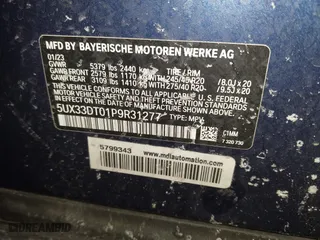 2023 BMW X4 xDrive30i with VIN 5UX33DT01P9R31277, listed as a IAAI auction lot 41618617 with 23,952 mi miles. Bid and sale history available at carsss.com. Image 9.