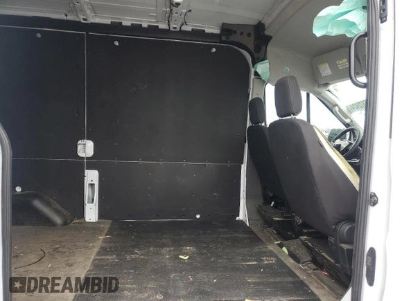 2023 Ford Transit Cargo with VIN 1FTBR1C8XPKB74159, listed as a Copart auction lot 86372424 with 19,082 mi miles and Salvage Title. Bid and sale history available at carsss.com. Image 10.