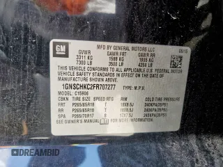 2015 Chevrolet Suburban LS z VIN 1GNSCHKC2FR707277, wystawiony jako Copart lot #59541635 z przebiegiem 198 876 mil mil oraz Szkoda całkowita • Salvage title. Historia ofert i sprzedaży dostępna na DreamBid. Obrazek 13.