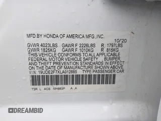 2020 Acura ILX Premium with VIN 19UDE2F7XLA012885, listed as a IAAI auction lot 42457684 with 43,296 mi miles and . Bid and sale history available at DreamBid. Image 9.