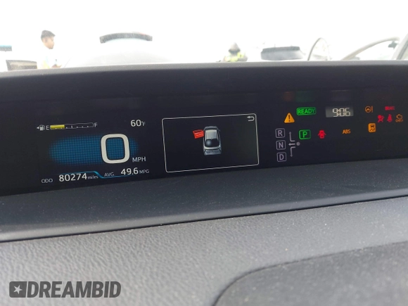 2017 Toyota Prius Two with VIN JTDKBRFU1H3028451, listed as a IAAI auction lot 41896413 with 80,274 mi miles. Bid and sale history available at carsss.com. Image 7.