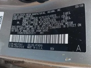 2009 Toyota Sienna CE with VIN 5TDZK23C99S253511, listed as a IAAI auction lot 41556433 with 239,778 mi miles and . Bid and sale history available at DreamBid. Image 9.