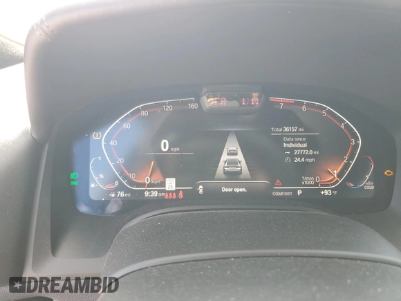 2020 BMW 8 Series 840i with VIN WBAGV2C01LCD29736, listed as a Copart auction lot 57632994 with 36,157 mi miles and Salvage Title. Bid and sale history available at DreamBid. Image 9.