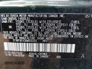 2013 Toyota RAV4 XLE with VIN 2T3RFREV3DW050293, listed as a IAAI auction lot 42032967 with 93,094 mi miles and . Bid and sale history available at carsss.com. Image 9.