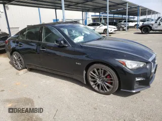 2019 Infiniti Q50 RED SPORT 400 with VIN JN1FV7AP1KM760890, listed as a Copart auction lot 48599375 with 78,196 mi miles and Salvage Title. Bid and sale history available at carsss.com. Image 4.