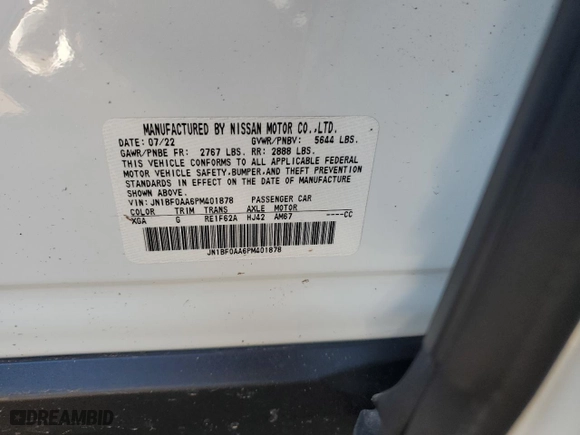 2023 Nissan ARIYA VENTURE+ with VIN JN1BF0AA6PM401878, listed as a Copart auction lot 47378325 with 9639 miles and Salvage Title. Bid and sale history available at carsss.com. Image 13.