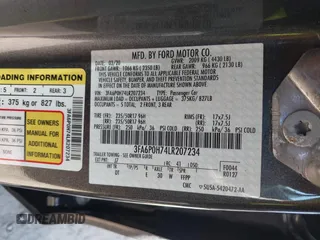2020 Ford Fusion SE with VIN 3FA6P0H74LR207234, listed as a IAAI auction lot 41764169 with 94,518 mi miles. Bid and sale history available at carsss.com. Image 9.