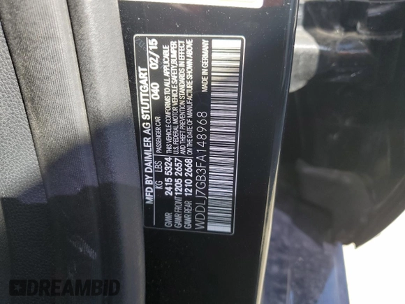 2015 Mercedes-Benz CLS-Class CLS 63 AMG S-Model with VIN WDDLJ7GB3FA148968, listed as a Copart auction lot 48014053 with 98,308 mi miles. Bid and sale history available at carsss.com. Image 12.