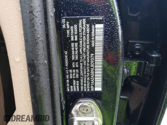 2022 Porsche Macan z VIN WP1AA2A58NLB09379, wystawiony jako Copart lot #45015785 z przebiegiem 38 104 mil mil oraz Szkoda całkowita • Salvage title. Historia ofert i sprzedaży dostępna na DreamBid. Obrazek 13.