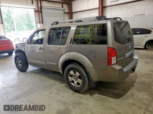 2005 Nissan Pathfinder LE with VIN 5N1AR18U45C705005, listed as a Copart auction lot 61138245 with 156,966 mi miles and Salvage title. Bid and sale history available at DreamBid. Image 2.