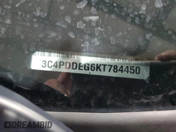 2019 Dodge Journey GT with VIN 3C4PDDEG6KT784450, listed as a Copart auction lot 55505705 with 109,379 mi miles and Salvage title. Bid and sale history available at DreamBid. Image 14.
