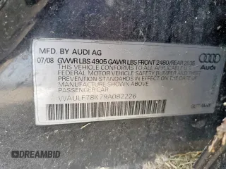 2009 Audi A4 Premium с VIN WAULF78K79A082226, выставлен на аукционе Copart как лот 57646315 с пробегом 156 682 миль миль и Чистый • Clean title. История ставок и продаж доступна на DreamBid. Изображение 14.