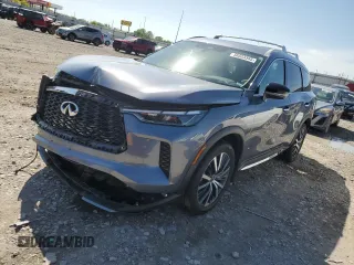 2023 Infiniti QX60 Sensory z VIN 5N1DL1GSXPC362850, wystawiony jako Copart lot #56523345 z przebiegiem 21 685 mil mil oraz Szkoda całkowita • Salvage title. Historia ofert i sprzedaży dostępna na DreamBid. Obrazek 1.
