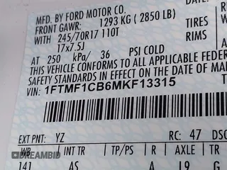 2021 Ford F-150 XL with VIN 1FTMF1CB6MKF13315, listed as a IAAI auction lot 42297728 with 74,450 mi miles and . Bid and sale history available at DreamBid. Image 9.