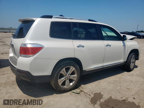 2012 Toyota Highlander Limited с VIN 5TDDK3EH1CS175063, выставлен на аукционе Copart как лот 58625125 с пробегом Не указан миль и Списание • Salvage title. История ставок и продаж доступна на DreamBid. Изображение 3.