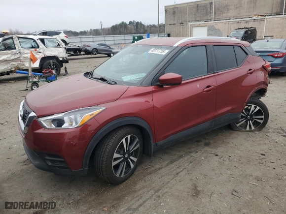 2018 Nissan Kicks SV with VIN 3N1CP5CU6JL542439, listed as a Copart auction lot 48777755 with 128,906 mi miles and Salvage Title. Bid and sale history available at carsss.com. Image 1.