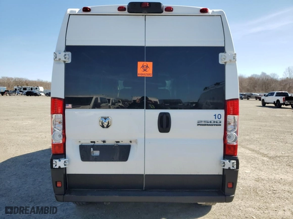 2023 Ram ProMaster Cargo Van with VIN 3C6LRVDG7PE554071, listed as a Copart auction lot 48249165 with 92,425 mi miles and Clean Title. Bid and sale history available at carsss.com. Image 6.