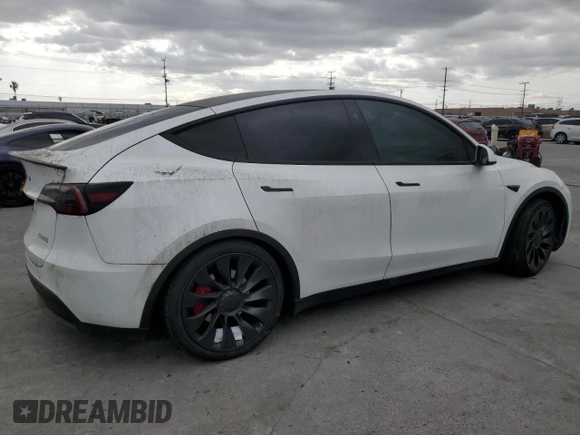 2023 Tesla Model Y Performance z VIN 7SAYGDEFXPF801908, wystawiony jako Copart lot #50737655 z przebiegiem Nie podano mil oraz Szkoda całkowita • Salvage title. Historia ofert i sprzedaży dostępna na DreamBid. Obrazek 3.