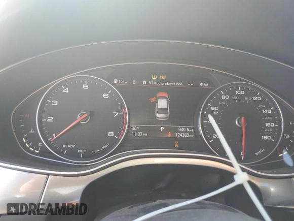 2016 Audi A6 Premium with VIN WAUFFAFCXGN186074, listed as a Copart auction lot 56920015 with 124,382 mi miles and Salvage title. Bid and sale history available at DreamBid. Image 9.