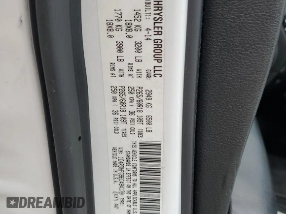 2014 Dodge Durango Special Service with VIN 1C4RDHFG9EC494170, listed as a Copart auction lot 80453334 with 55,189 mi miles and Salvage title. Bid and sale history available at DreamBid. Image 14.