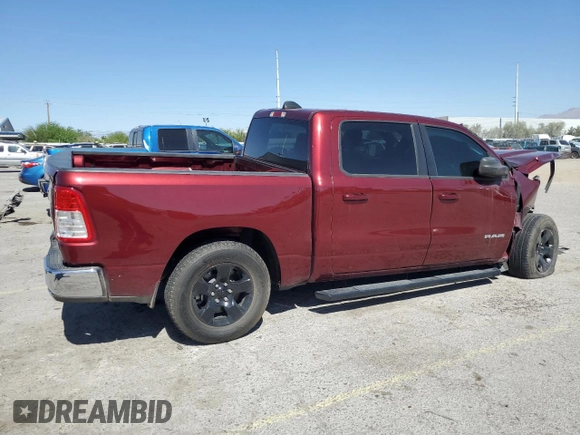 2022 Ram 1500 Lone Star z VIN 1C6RREFT6NN431035, wystawiony jako Copart lot #58095835 z przebiegiem 22 486 mil mil oraz Szkoda całkowita • Salvage title. Historia ofert i sprzedaży dostępna na DreamBid. Obrazek 3.