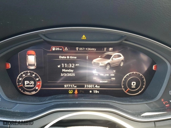 2019 Audi SQ5 Premium Plus with VIN WA1B4AFY8K2112322, listed as a Copart auction lot 47419445 with 97,717 mi miles and Salvage Title. Bid and sale history available at carsss.com. Image 9.