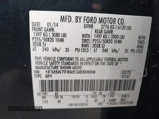 2014 Ford Explorer Limited with VIN 1FM5K7F89EGB50009, listed as a IAAI auction lot 41878694 with 115,990 mi miles and . Bid and sale history available at carsss.com. Image 9.