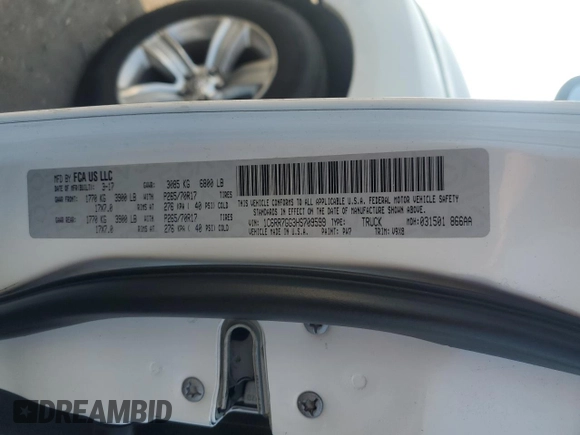 2017 Ram 1500 SLT z VIN 1C6RR7GG3HS709599, wystawiony jako Copart lot #60452785 z przebiegiem 98 327 mil mil oraz Szkoda całkowita • Salvage title. Historia ofert i sprzedaży dostępna na DreamBid. Obrazek 12.