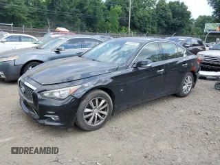 2014 Infiniti Q50 Premium with VIN JN1BV7AR4EM684800, listed as a Copart auction lot 62695695 with 144,732 mi miles and Salvage title. Bid and sale history available at DreamBid. Image 1.