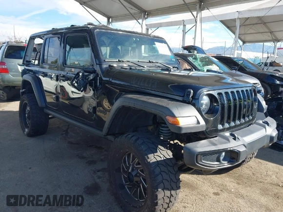 2021 Jeep Wrangler Unlimited Sport S with VIN 1C4HJXDN3MW681403, listed as a IAAI auction lot 41616298 with 40,526 mi miles and . Bid and sale history available at DreamBid. Image 1.
