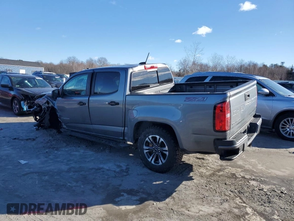 2021 Chevrolet Colorado 4WD Z71 z VIN 1GCGTDEN4M1206486, wystawiony jako Copart lot #45133615 z przebiegiem Nie podano mil oraz Szkoda całkowita • Salvage title. Historia ofert i sprzedaży dostępna na DreamBid. Obrazek 2.
