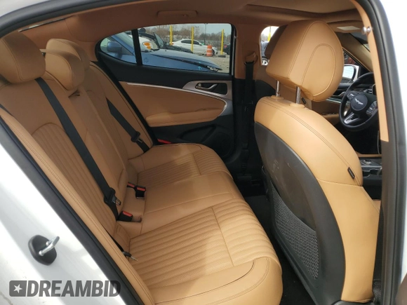 2022 Genesis G70 2.0T with VIN KMTG34TAXNU092852, listed as a Copart auction lot 49337835 with 37,413 mi miles and Salvage title. Bid and sale history available at DreamBid. Image 10.