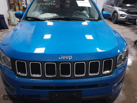 2020 Jeep Compass Latitude with VIN 3C4NJDBB1LT164874, listed as a IAAI auction lot 41364362 with 55,286 mi miles and . Bid and sale history available at DreamBid. Image 12.