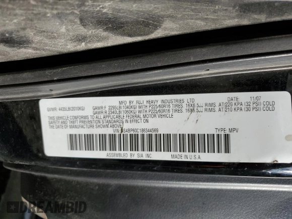 2008 Subaru Outback z VIN 4S4BP60C186344569, wystawiony jako Copart lot #81800494 z przebiegiem 179 168 mil mil oraz Szkoda całkowita • Salvage title. Historia ofert i sprzedaży dostępna na DreamBid. Obrazek 12.