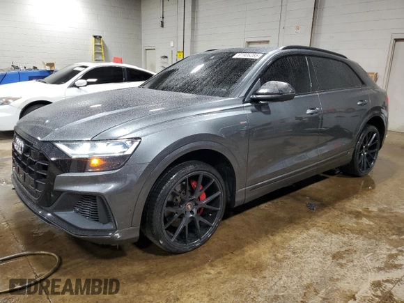 2019 Audi Q8 Premium Plus with VIN WA1EVAF1XKD004270, listed as a Copart auction lot 61906285 with 106,784 mi miles and Salvage title. Bid and sale history available at DreamBid. Image 1.