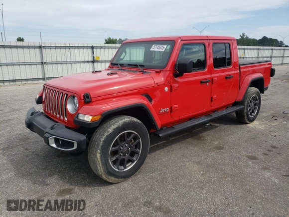 2021 Jeep Gladiator High Altitude z VIN 1C6HJTFG4ML579074, wystawiony jako Copart lot #57145415 z przebiegiem 52 145 mil mil oraz Szkoda całkowita • Salvage title. Historia ofert i sprzedaży dostępna na DreamBid. Obrazek 1.