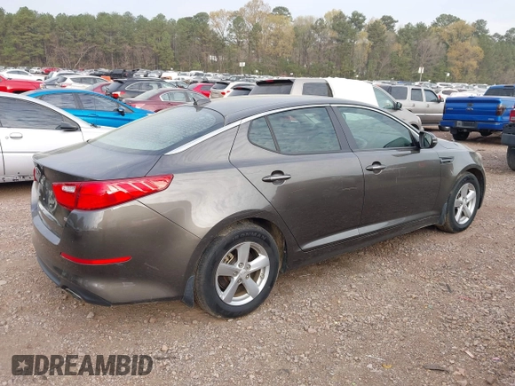 2015 Kia Optima LX with VIN 5XXGM4A74FG401418, listed as a IAAI auction lot 41899008 with 125,812 mi miles. Bid and sale history available at carsss.com. Image 4.