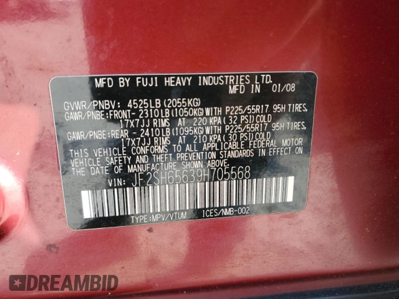 2009 Subaru Forester с VIN JF2SH65639H705568, выставлен на аукционе Copart как лот 80718334 с пробегом 162 054 миль миль и Чистый • Clean title. История ставок и продаж доступна на DreamBid. Изображение 13.